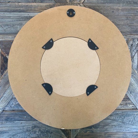 Round Reclaimed Wood Mirror | Circular | 17.8" Dia - Picture 11 of 12